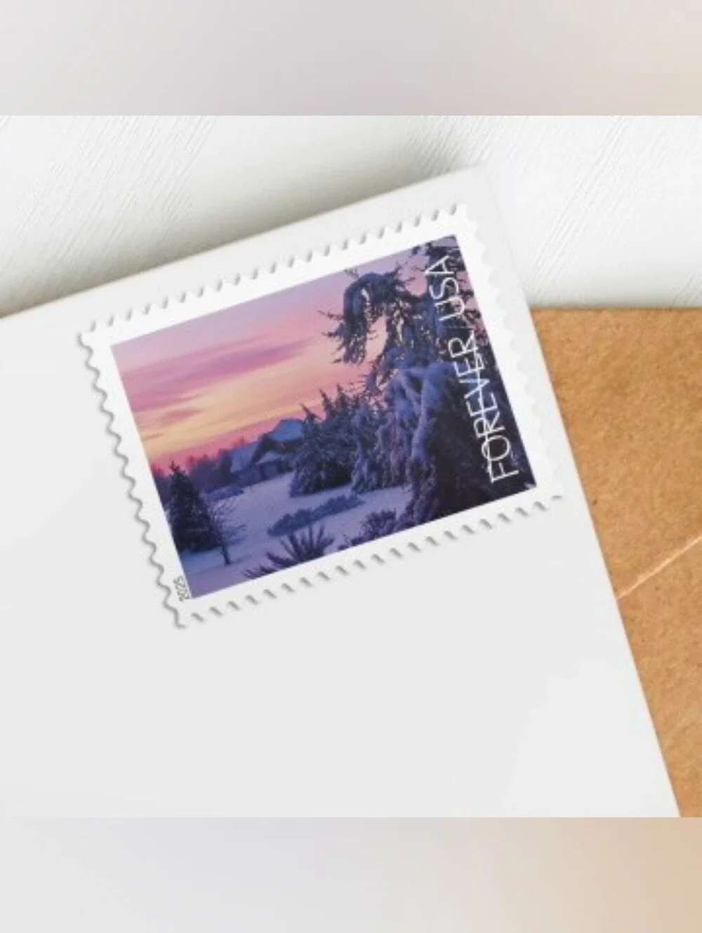 100 Winter Landscapes 2025 Forever Postage Stamps Postal USPS Mailing Christmas